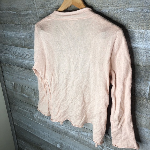 J. Jill silk metallic open front cardigan pink sweater - Picture 5 of 8